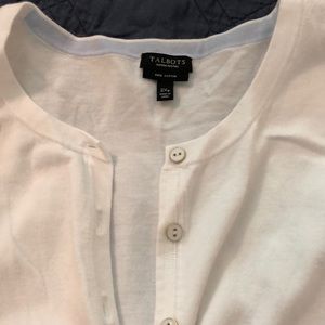 Talbots White Cardigan 2Xp